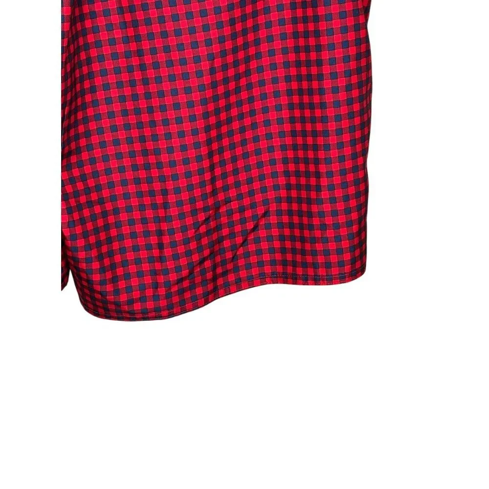 St. John's Bay Men Shorts Checkered Elastic Waist Drawstring‎ Gingham Red XL NWT